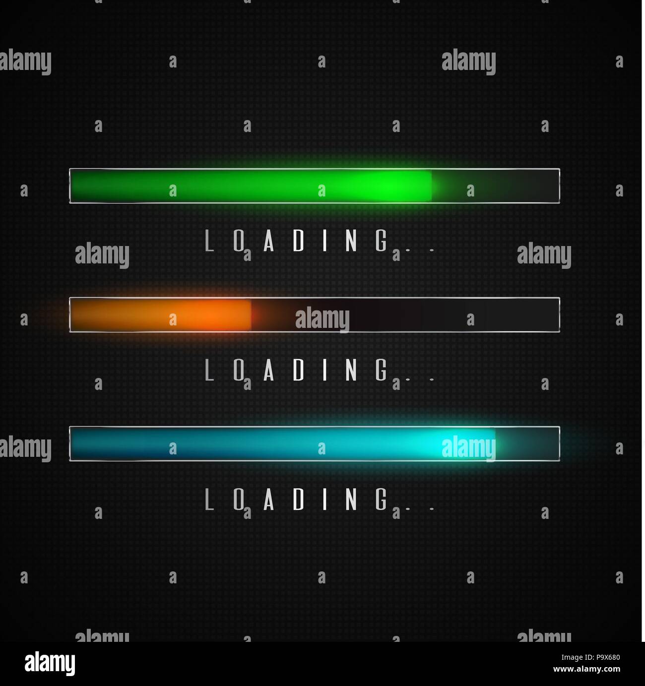 Vector progress loading bar. Illustration for ui design, for mobile ...