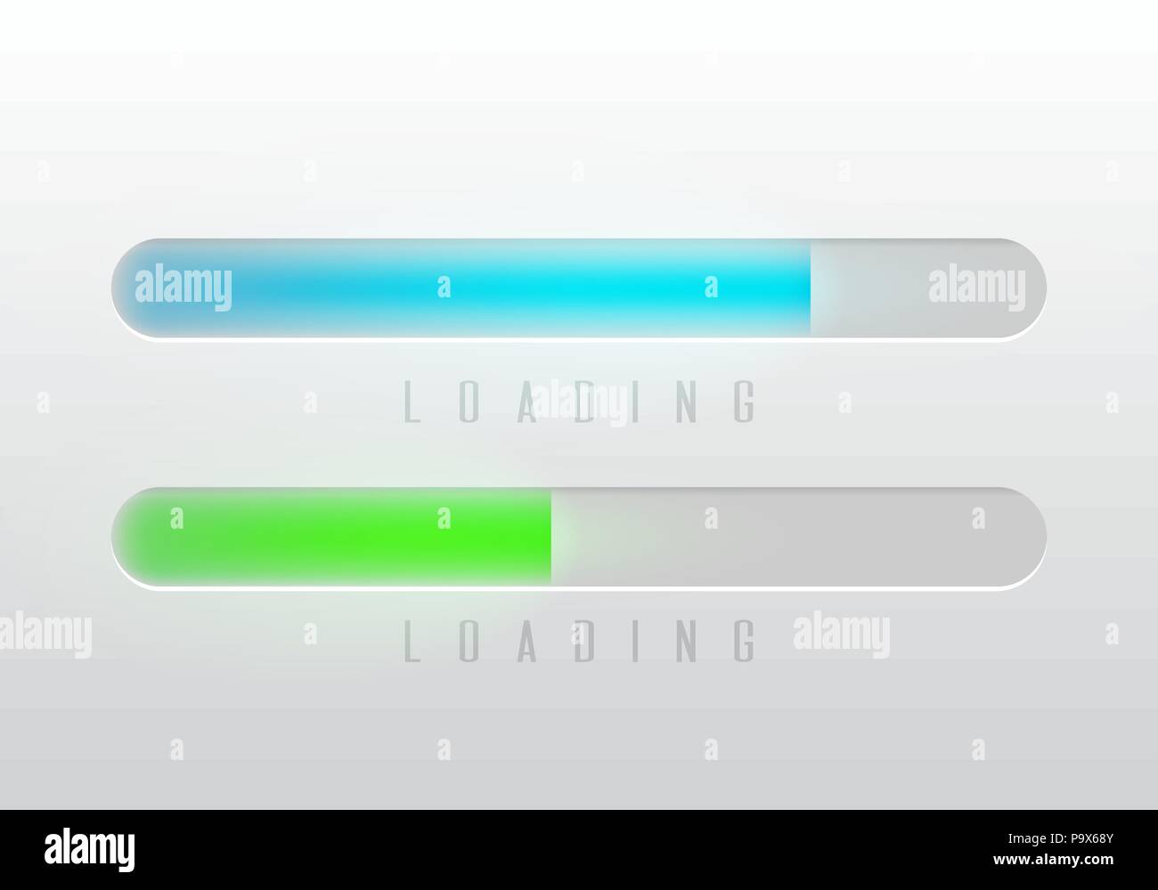 Vector progress loading bar. Illustration for ui design, for mobile ...