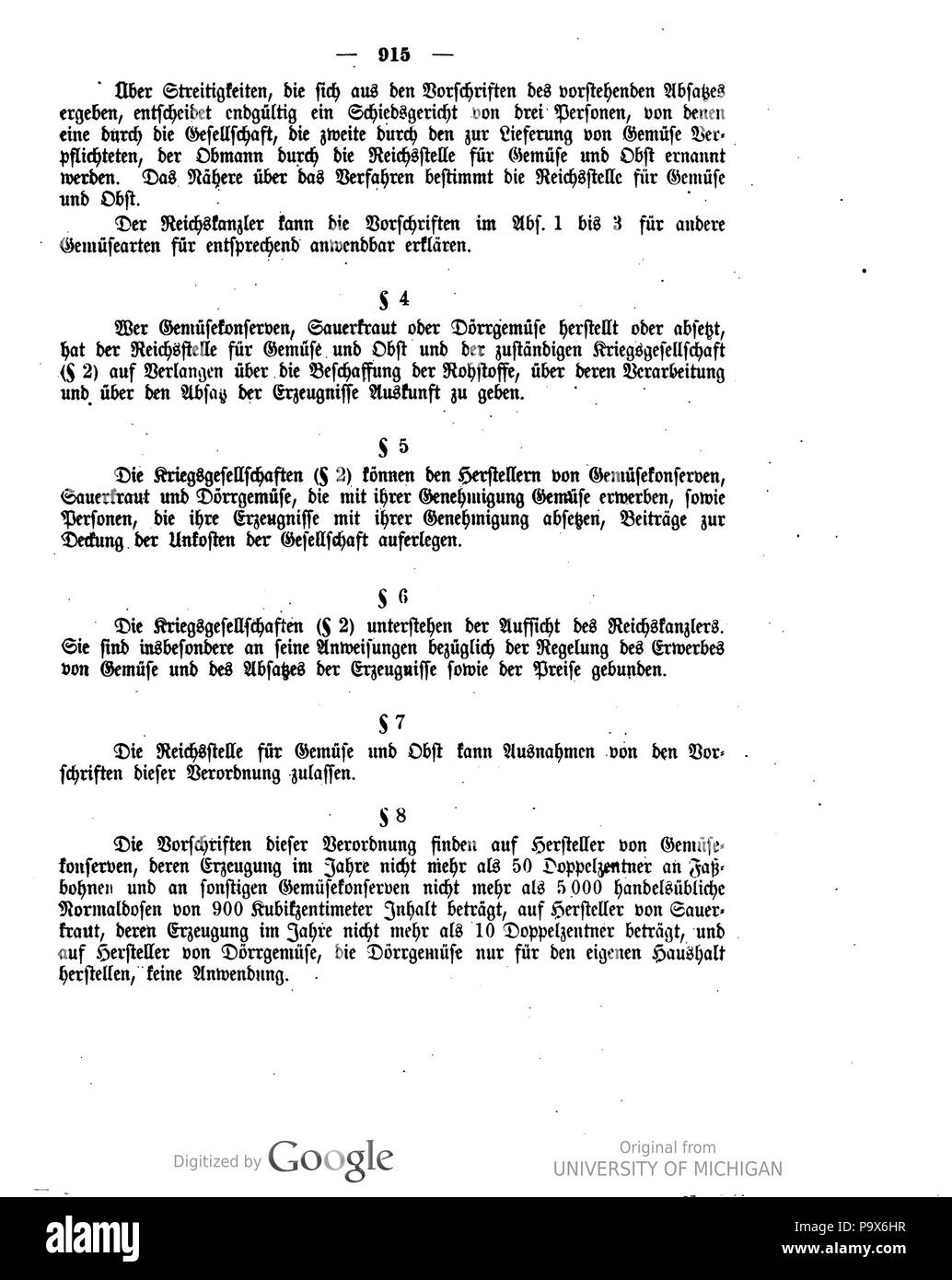 467 Deutsches Reichsgesetzblatt 1916 180 0915 Stock Photo