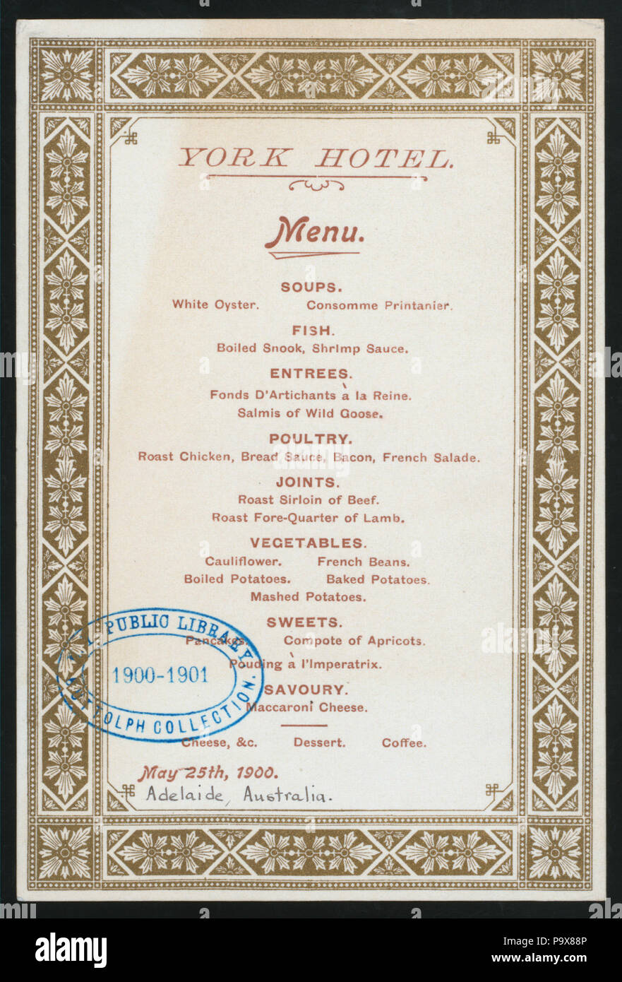 568 DINNER (held by) YORK HOTEL (at) &amp;quot;(ADELAIDE,AUSTRALIA)&amp;quot; (FOREIGN ...