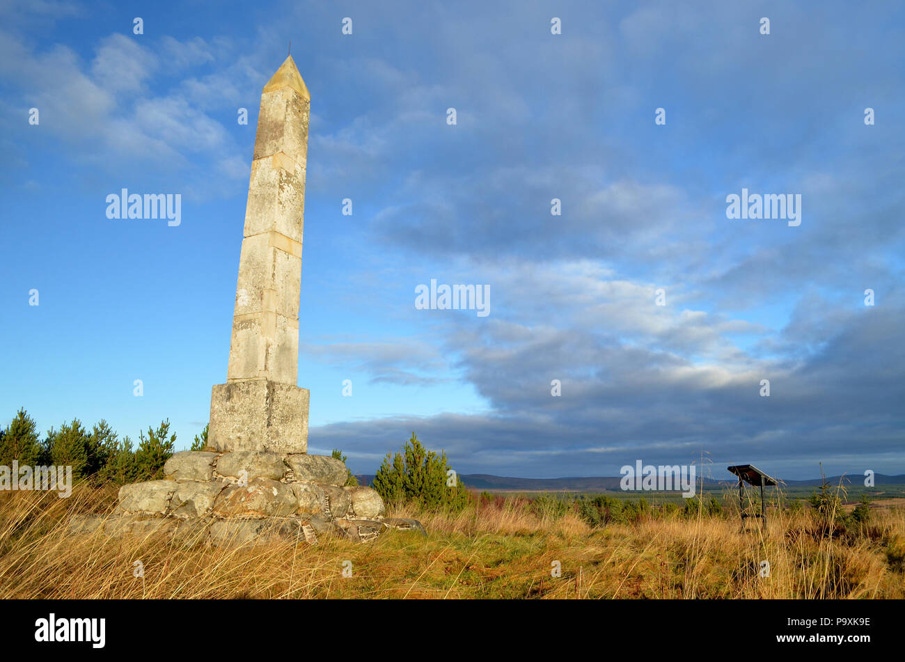 The land reclamation monument at Achnairn, near Lairg, in the Scottish Highlands Stock Photo