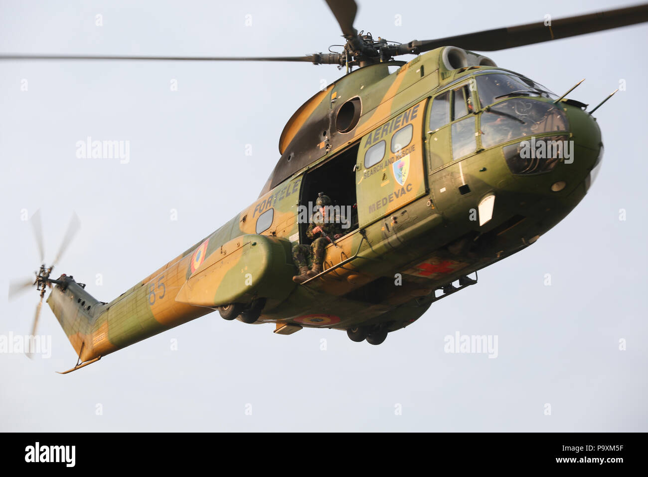BABADAG, ROMANIA - June 24, 2018: A SA 330 Puma helicopter takes part at a  military exercise, on June 24 Stock Photo - Alamy