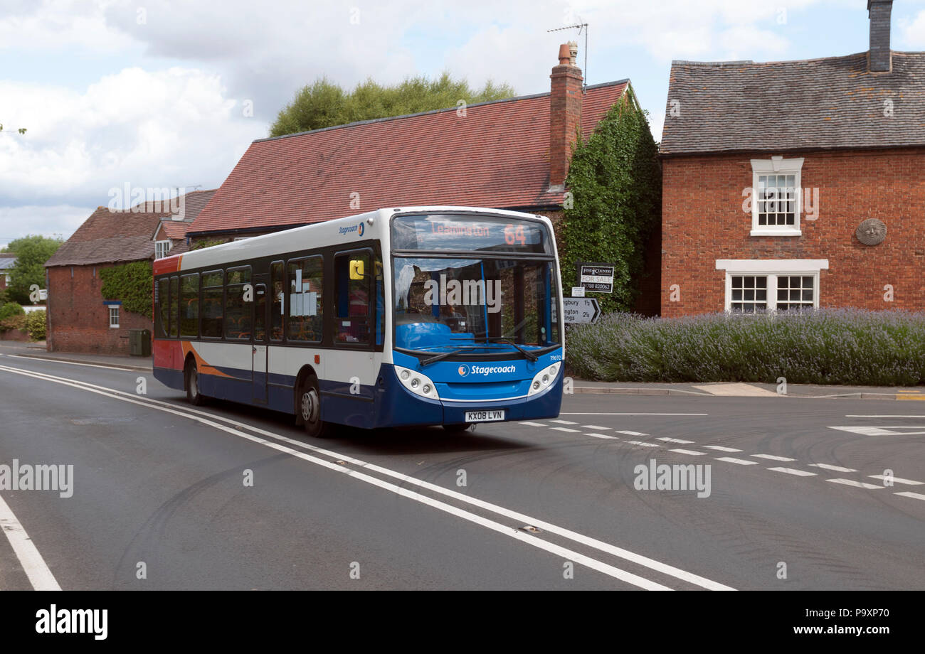 Local bus service at Marton village, Warwickshire, England, UK Stock Photo