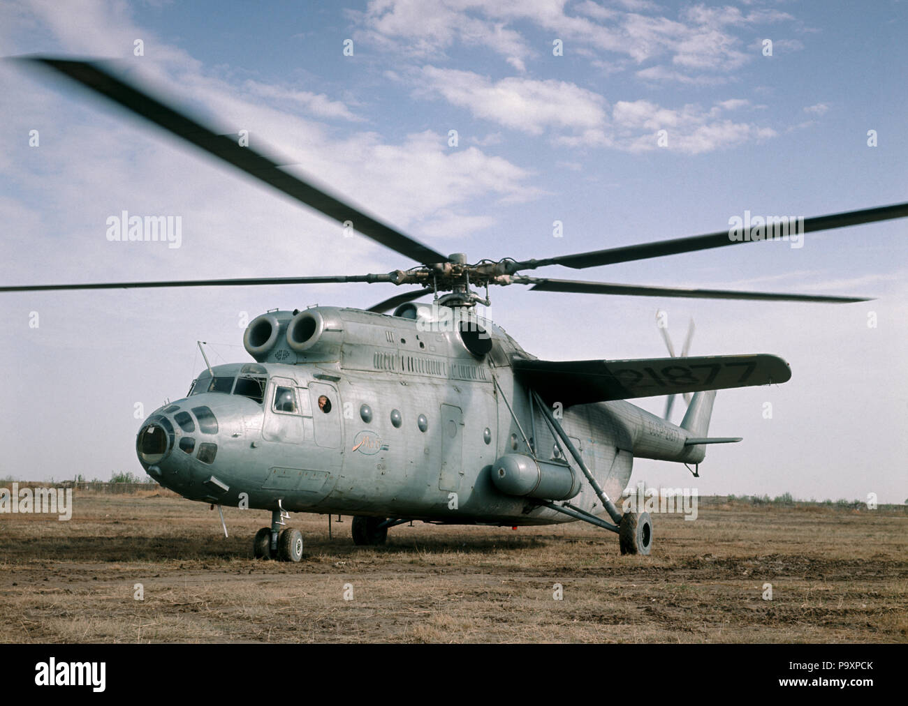 The Mil Mi-6 heavy helicopter pictured before take-off. Stock Photo