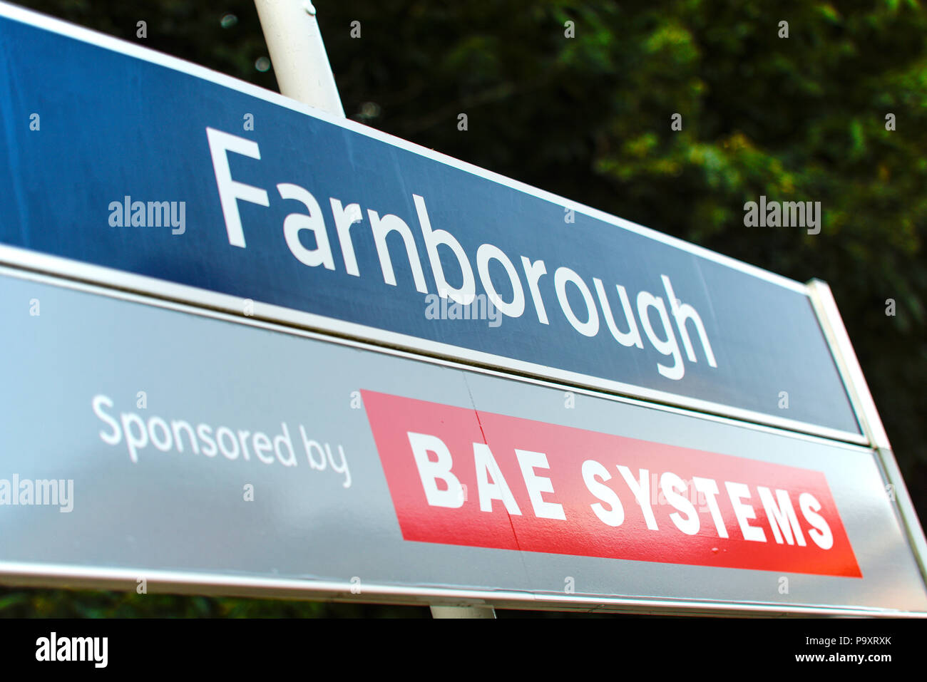 Farnborough Main railway station sponsored by BAE Systems during