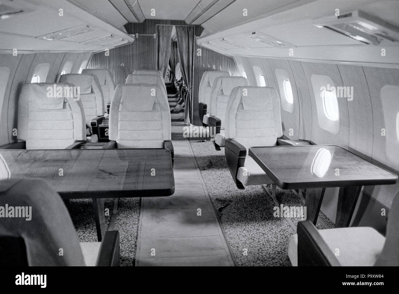 A first class cabin section of the Tupolev Tu-144 supersonic passenger jet  aircraft Stock Photo - Alamy