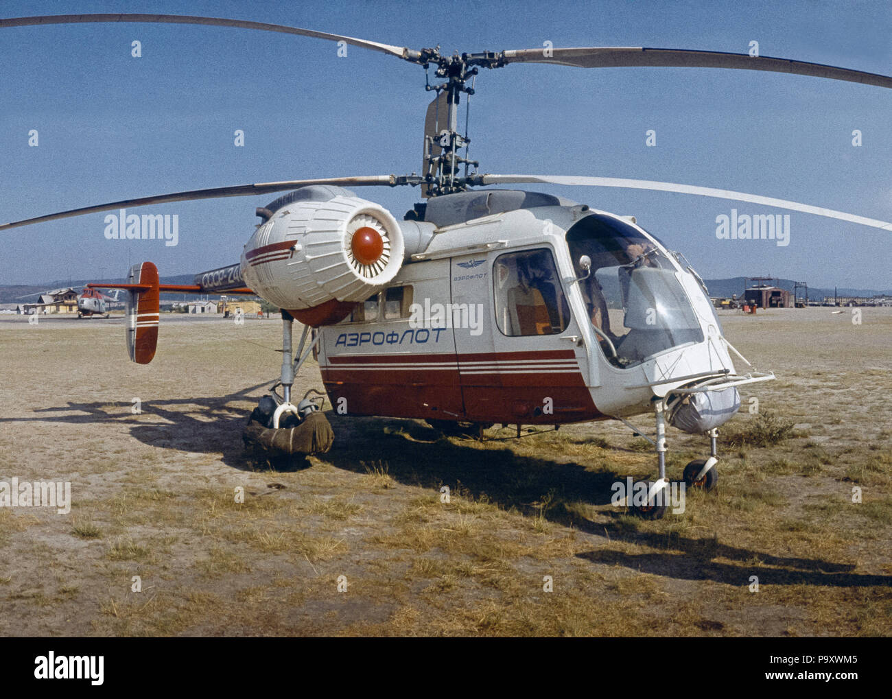 The Kamov Ka-26 helicopter of Aeroflot, USSR. Stock Photo