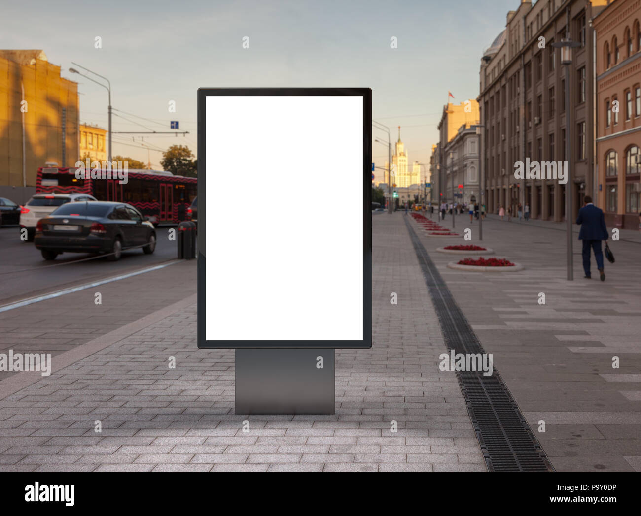 Download Blank Street Billboard Lightbox Mockup At Evening 3d Illustration Stock Photo Alamy