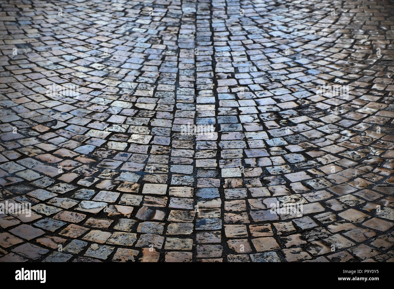 Vintage cobblestone street background texture Stock Photo - Alamy