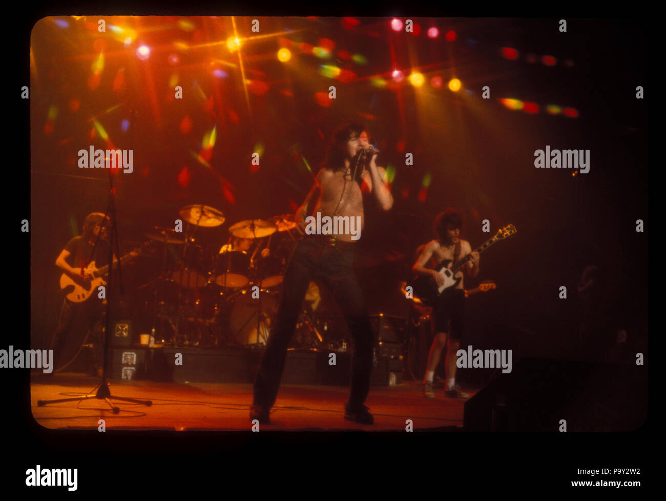 LONG BEACH, CA : ACDC with the late Bon Scott performing live on the ...