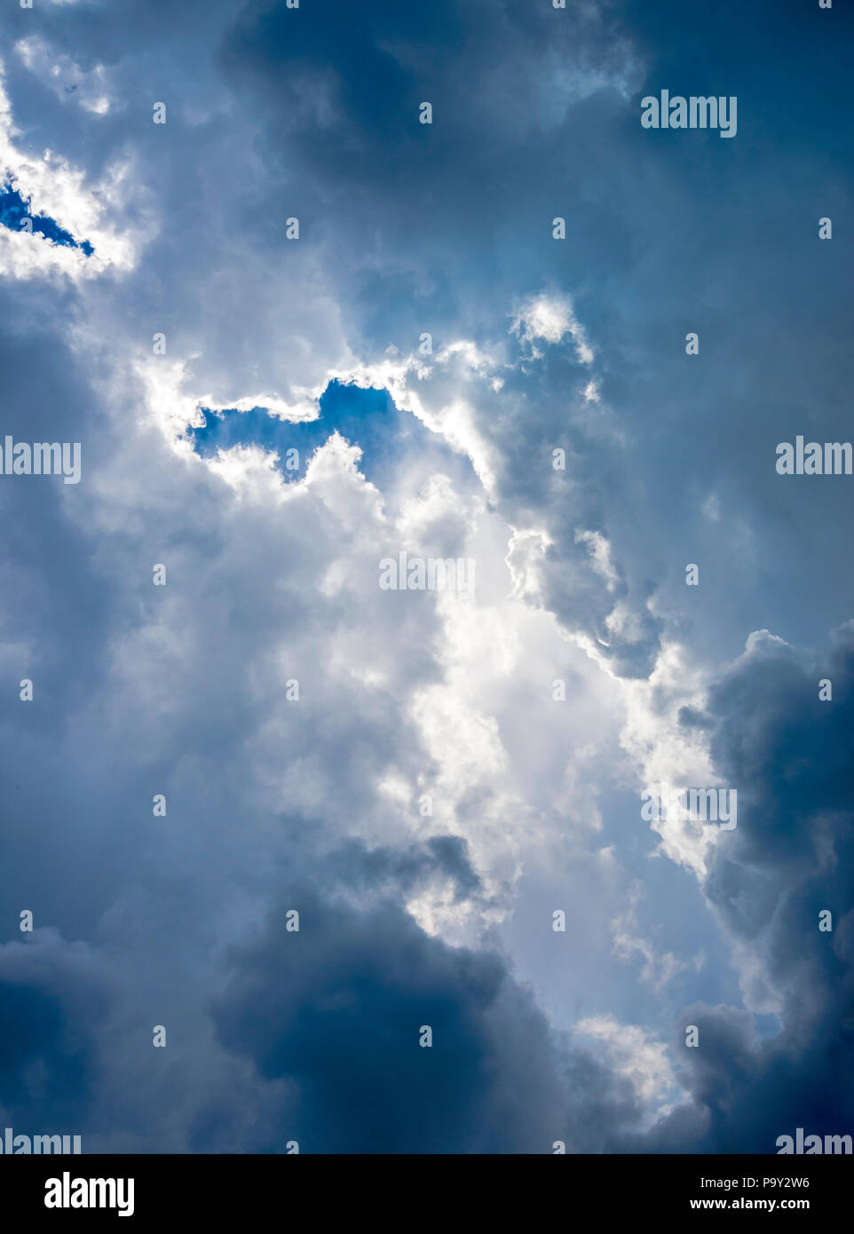 White clouds on the blue sky during the day. Nature landscape Stock ...