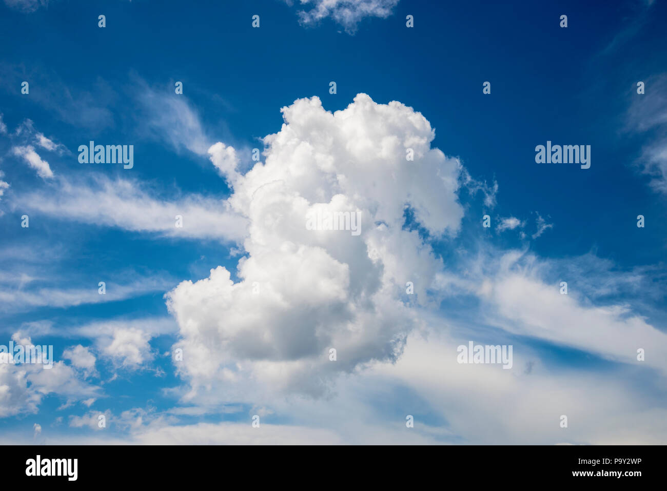 White clouds on the blue sky during the day. Nature landscape Stock ...