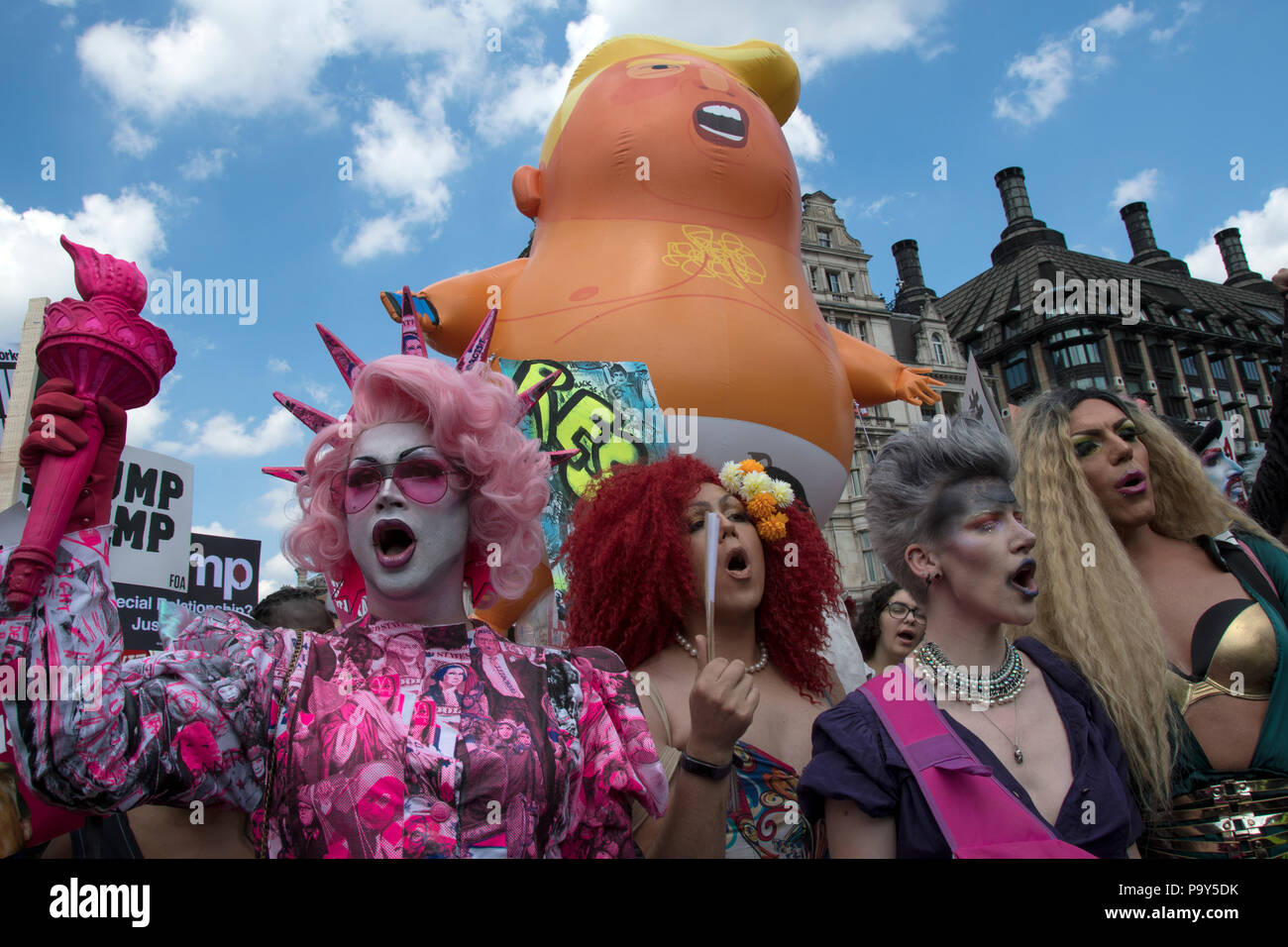 Anti-Trump March in Central London 13th July 2018 Stock Photo