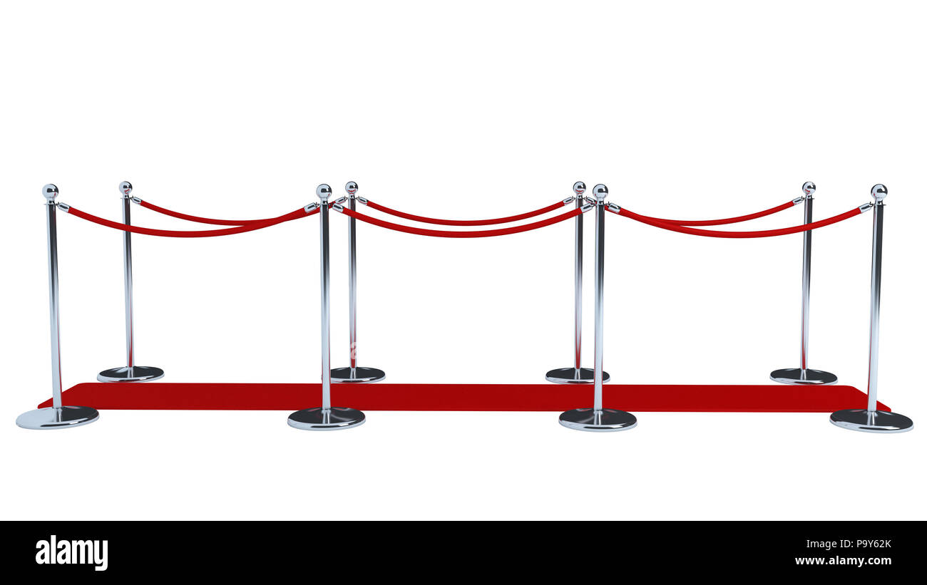 VIP Celebrity red carpet queue event on white background Stock Photo