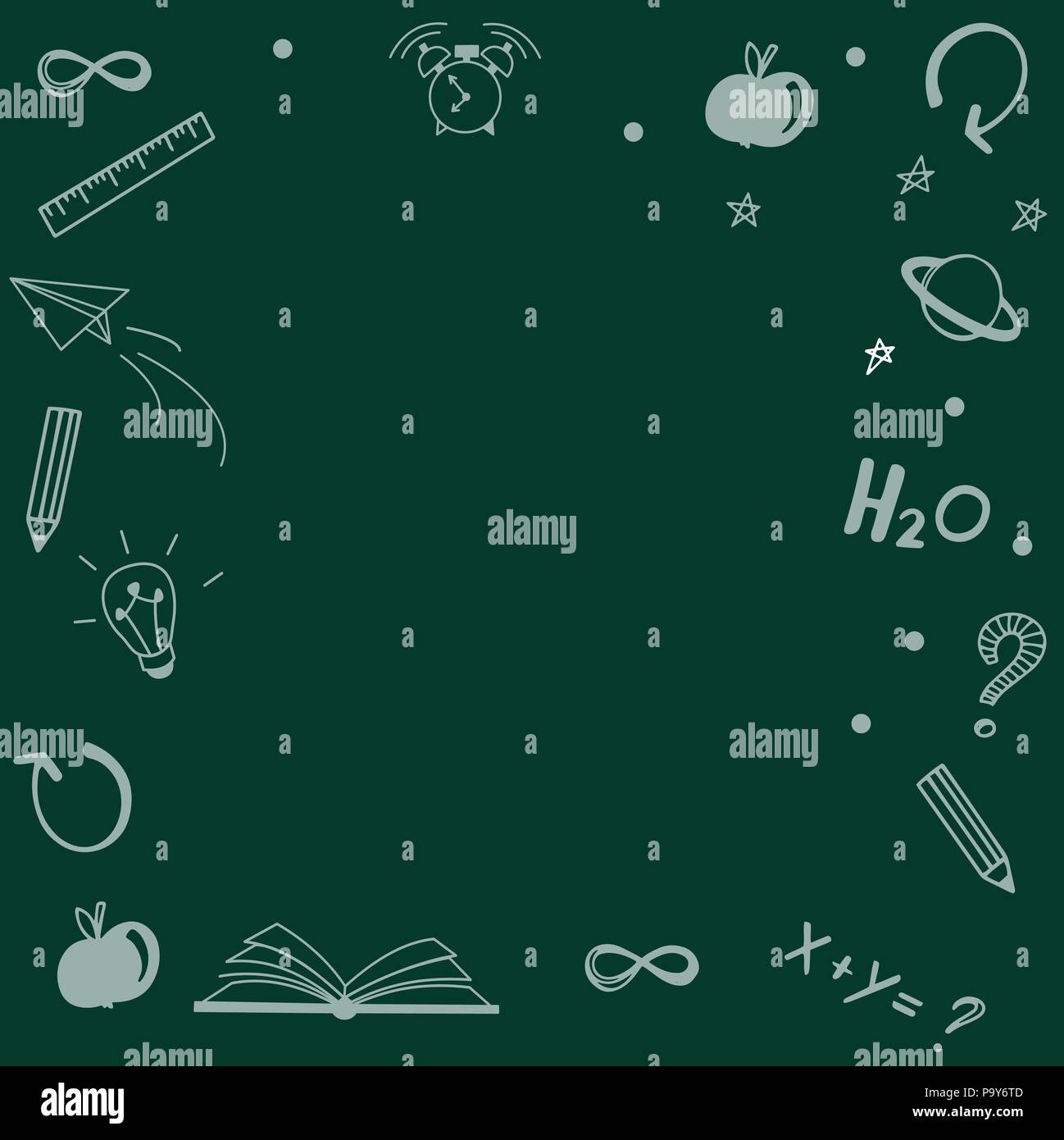 Empty black chalkboard background. Back to school concept Stock Vector ...