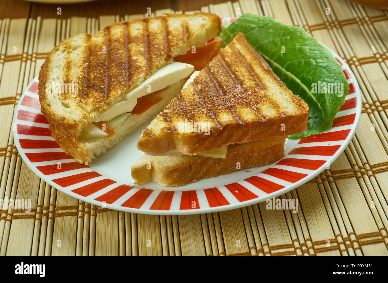 Paneer Sandwich Indian cottage cheese and sweet corn sandwich Stock