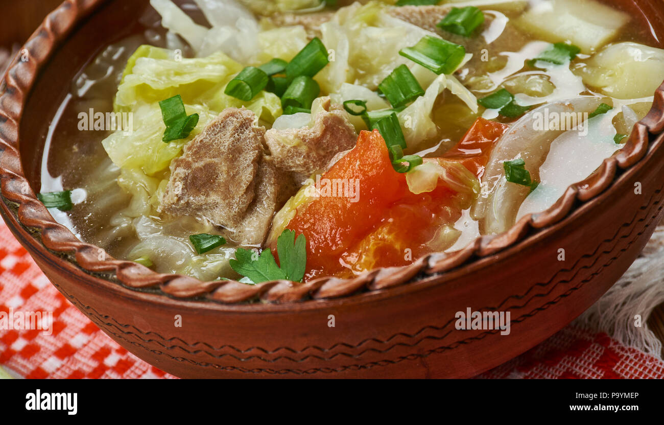 Polish Kapusta , Polish Cabbage Soup, Traditional assorted Poland