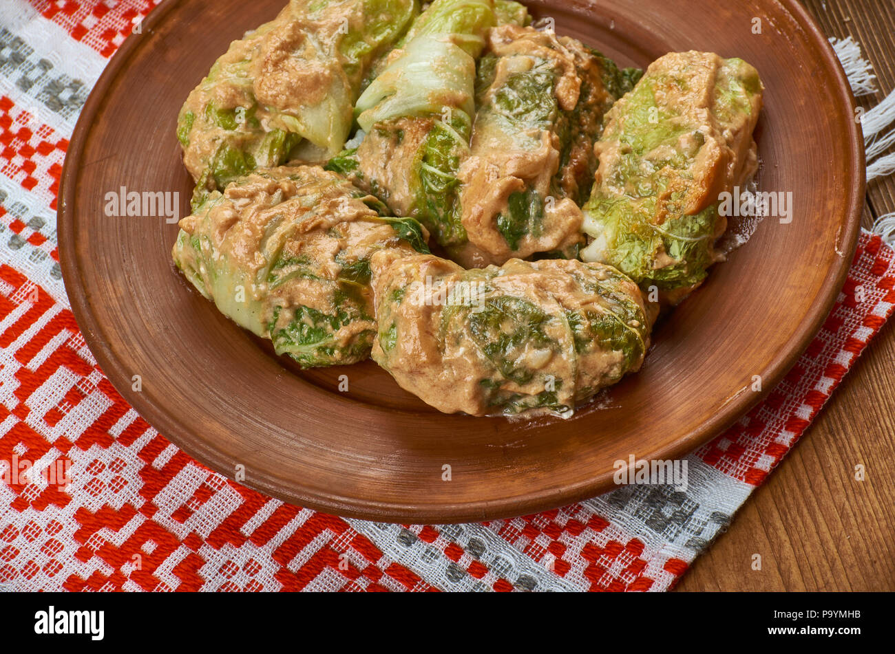 Polish cuisine , Traditional assorted Poland dishes, Top view. Stock Photo