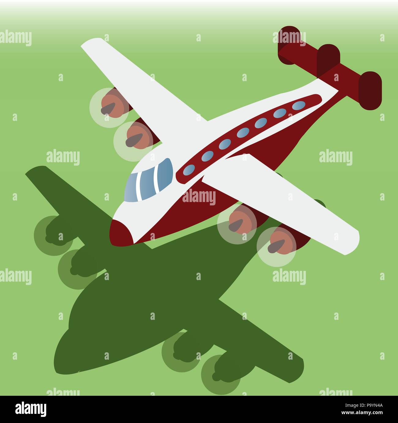 A constellation aircraft flying at low altitude Stock Vector