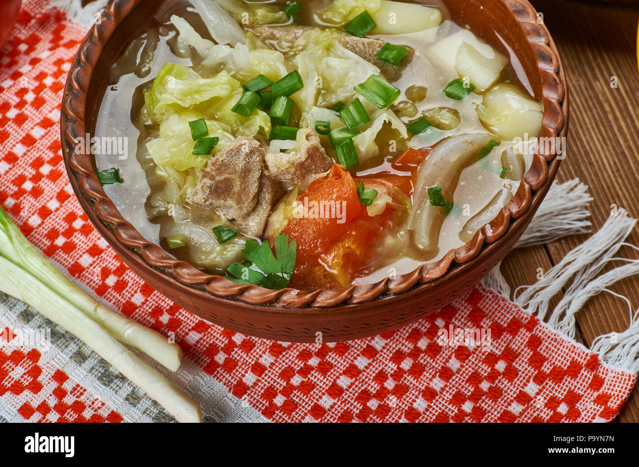 Polish Kapusta , Polish Cabbage Soup, Traditional assorted Poland