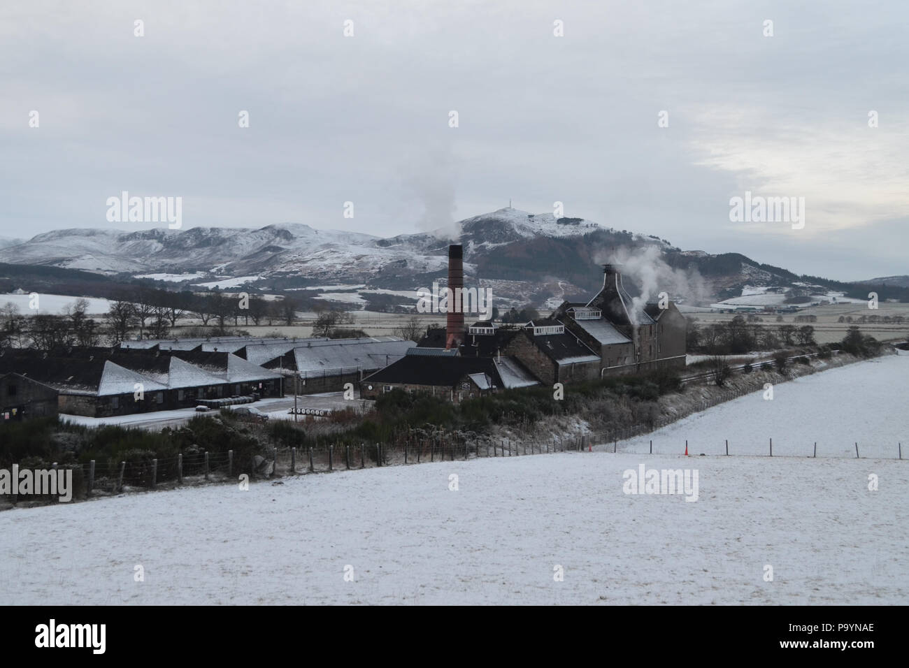 The Balblair distillery in the Scottish Highlands, UK Stock Photo