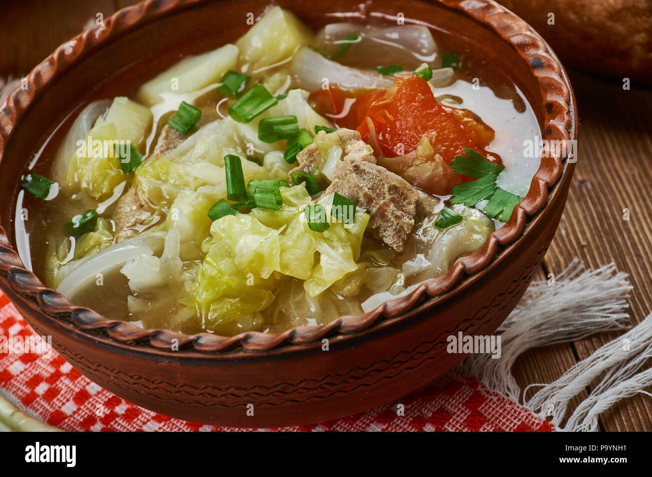 Polish Kapusta , Polish Cabbage Soup, Traditional assorted Poland