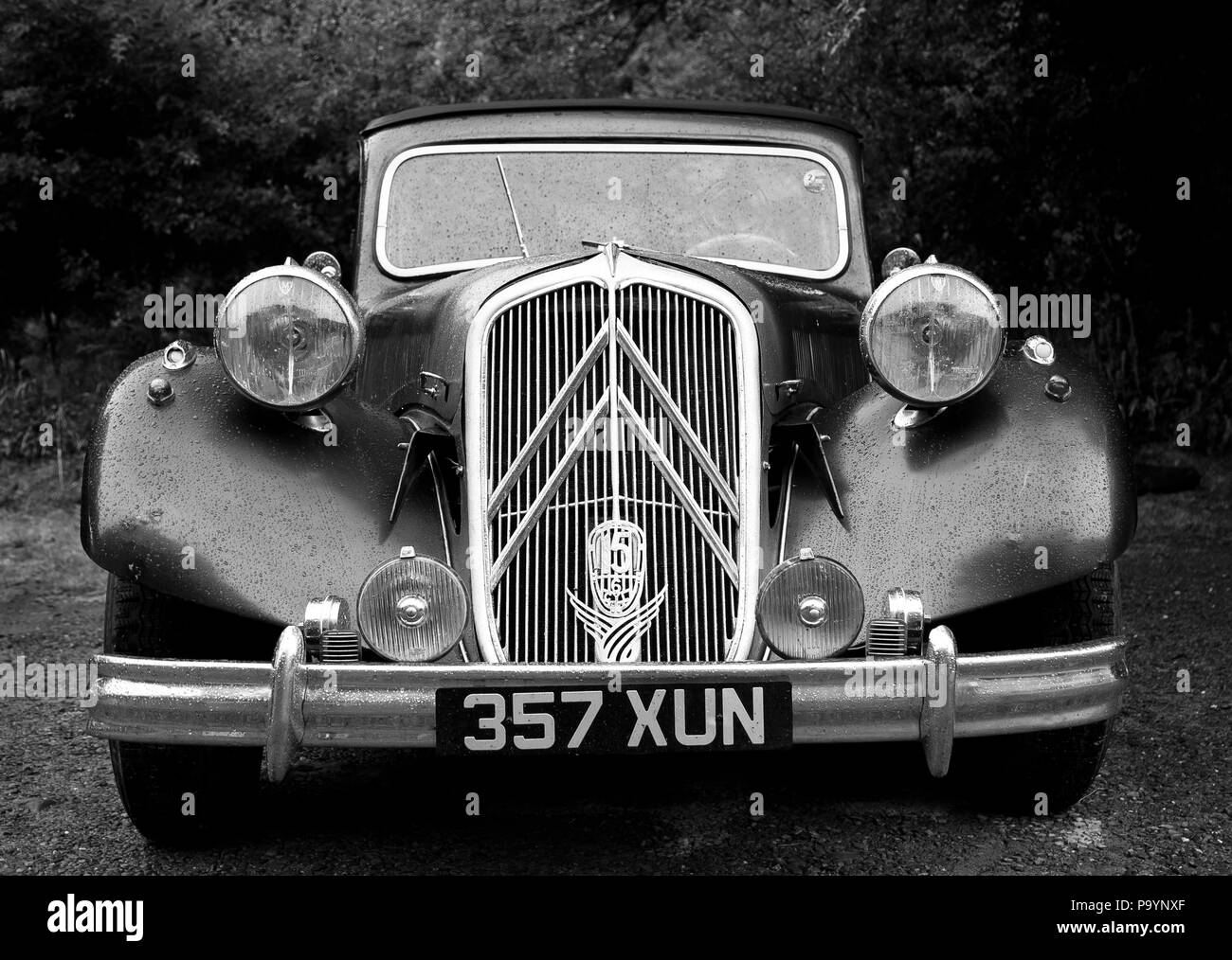 Classic Citroen Car Monochrome Stock Photo