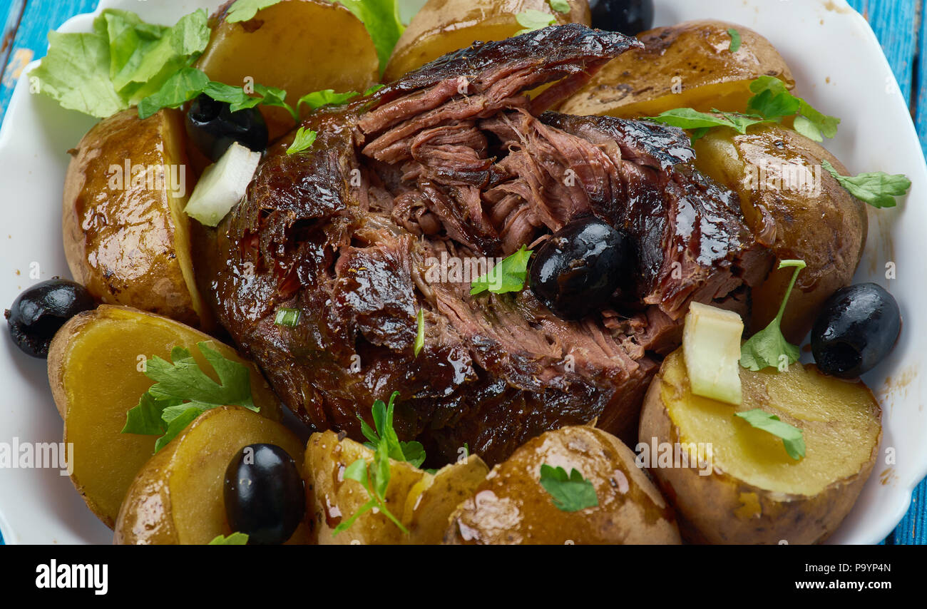 Slow Cooker Greek Lamb Kleftiko close up Stock Photo Alamy
