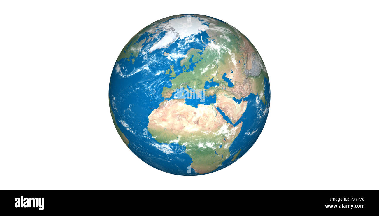 Earth planet bleu water sphere from space Stock Photo