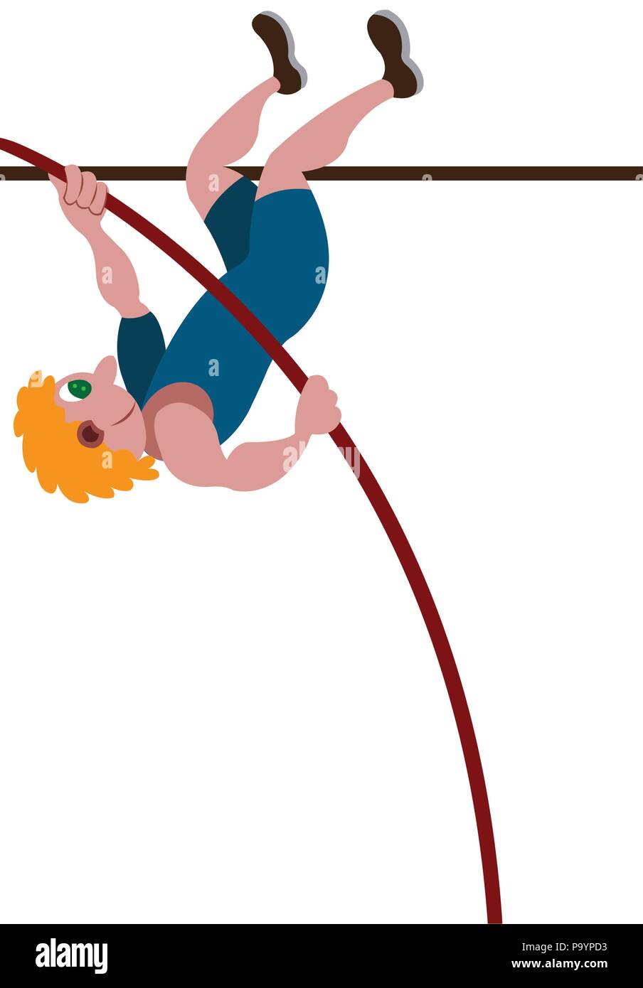 An athlete jumps with the Pole Vault Stock Vector Image & Art Alamy