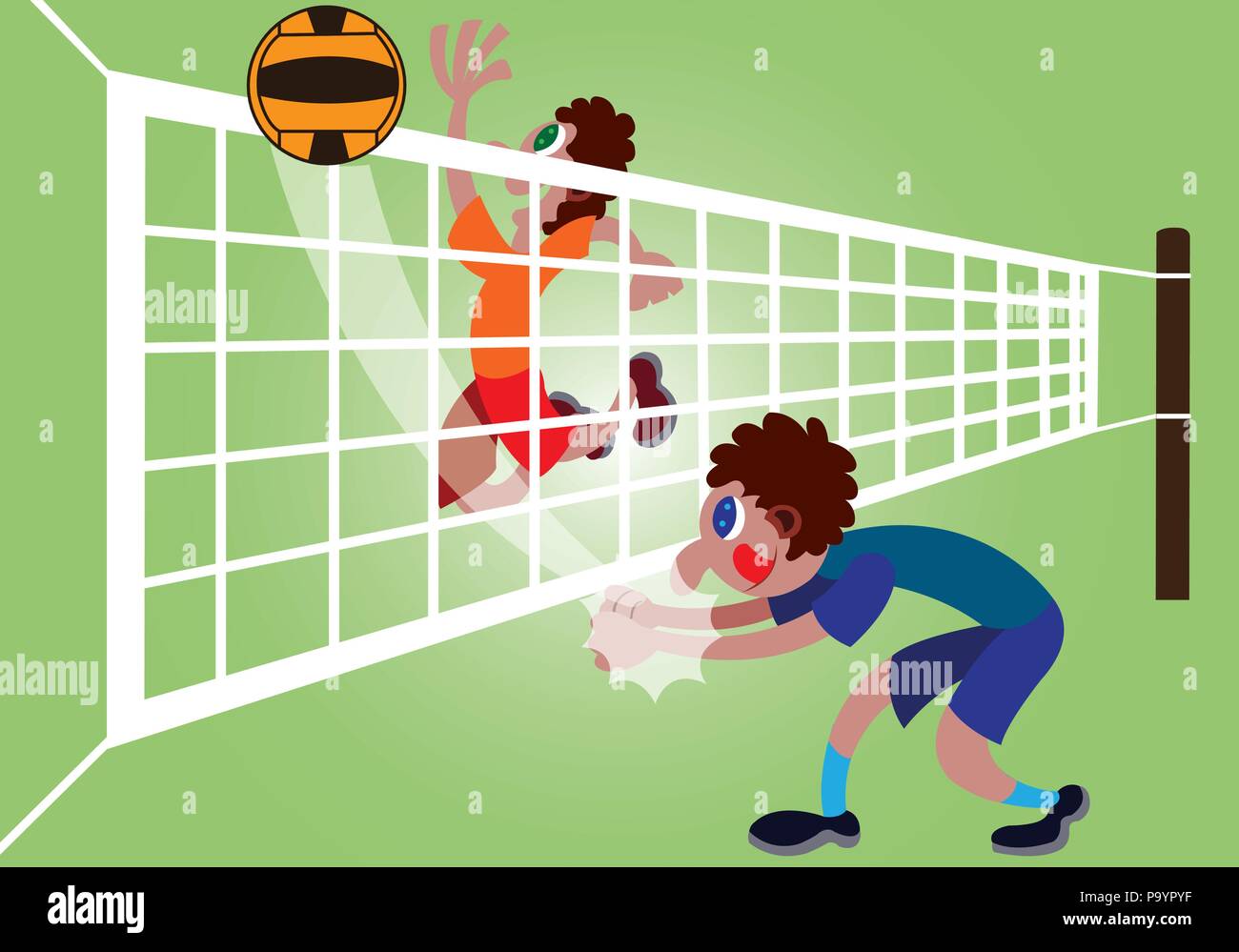 Volleyball Spike Stock Vector Images Alamy