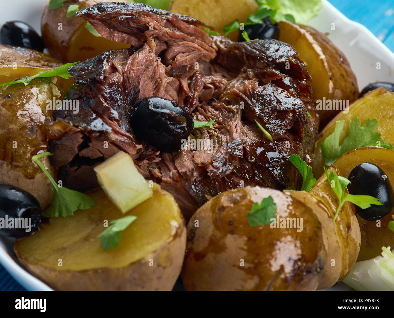 Slow Cooker Greek Lamb Kleftiko close up Stock Photo - Alamy