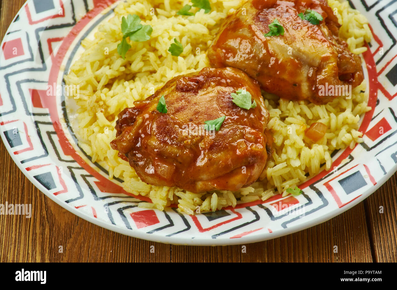 Murgh musallam - Mughlai Style Chicken , North-West Indian Recipe Stock Photo