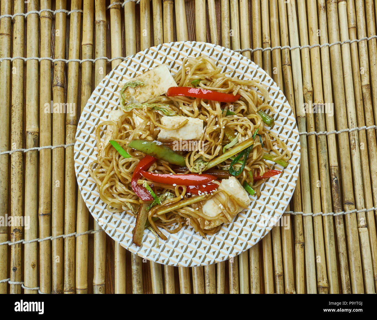 Paneer Curry Noodles, delicious IndoChinese recipe served as a Snacks