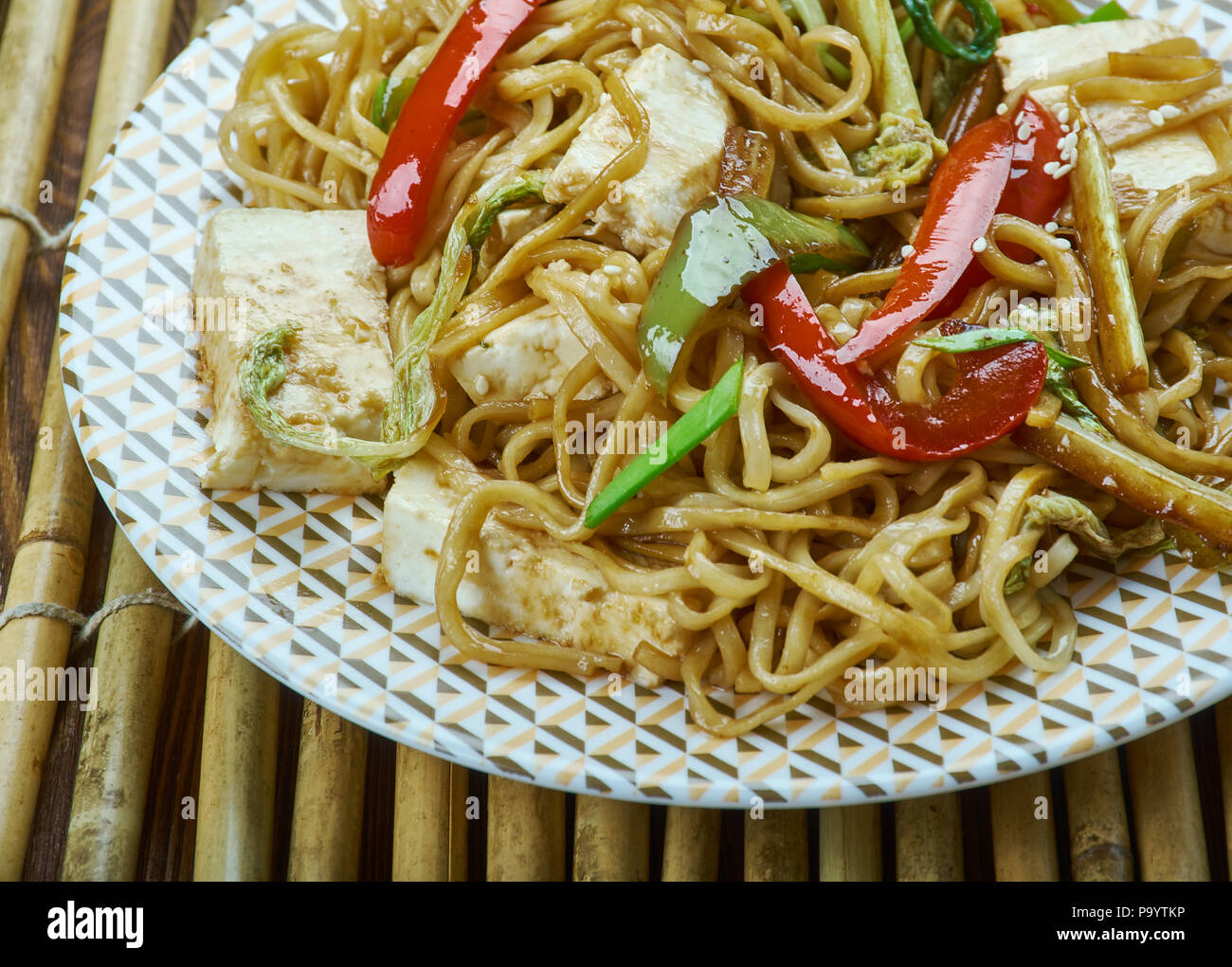 Paneer Curry Noodles, delicious IndoChinese recipe served as a Snacks