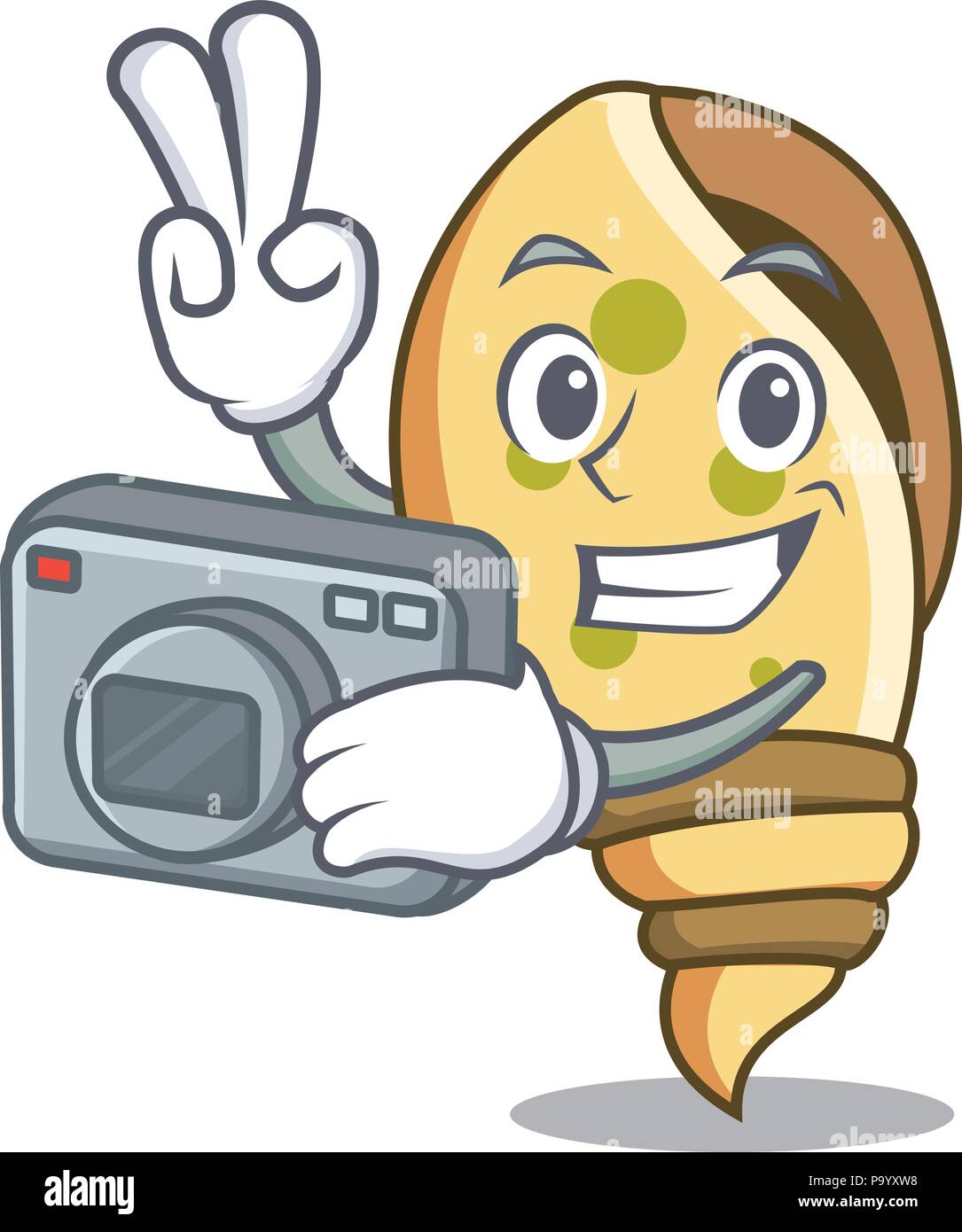 Photographer sea shell mascot cartoon Stock Vector