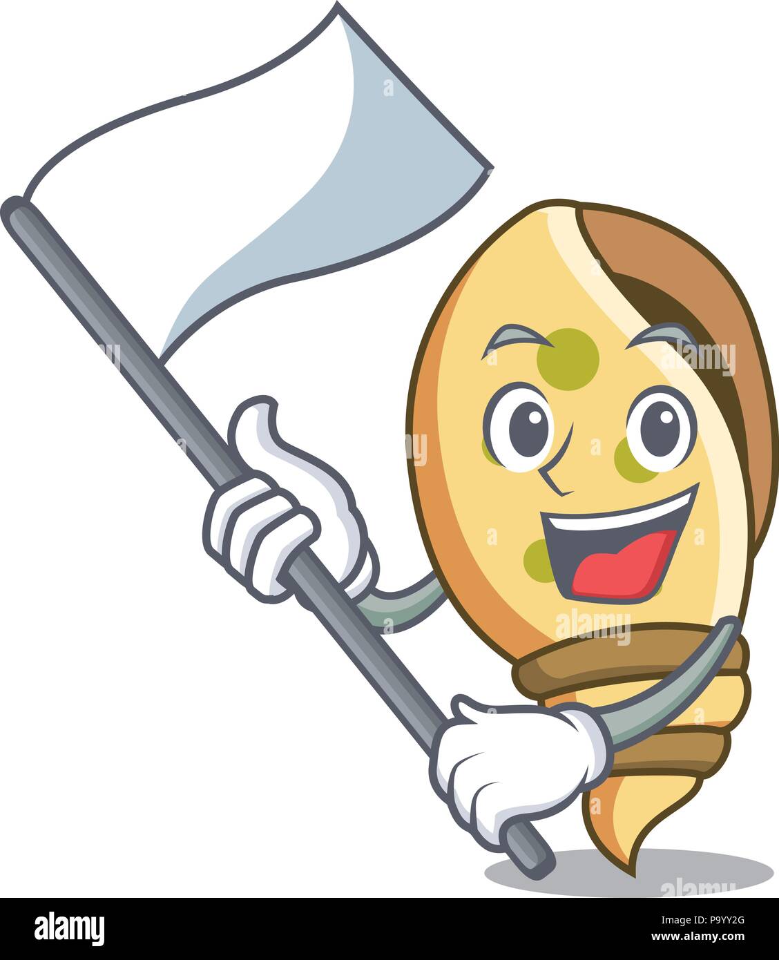 Shell Mascott With flag sea shell mascot cartoon Stock Vector Image & Art - Alamy