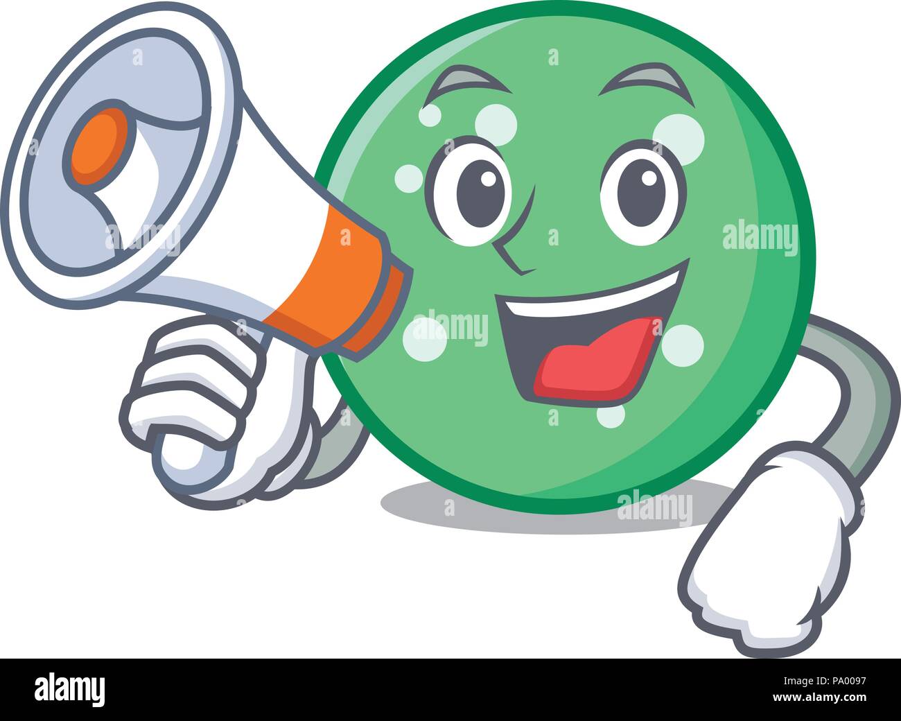 With megaphone circle character cartoon style vector illustration Stock ...