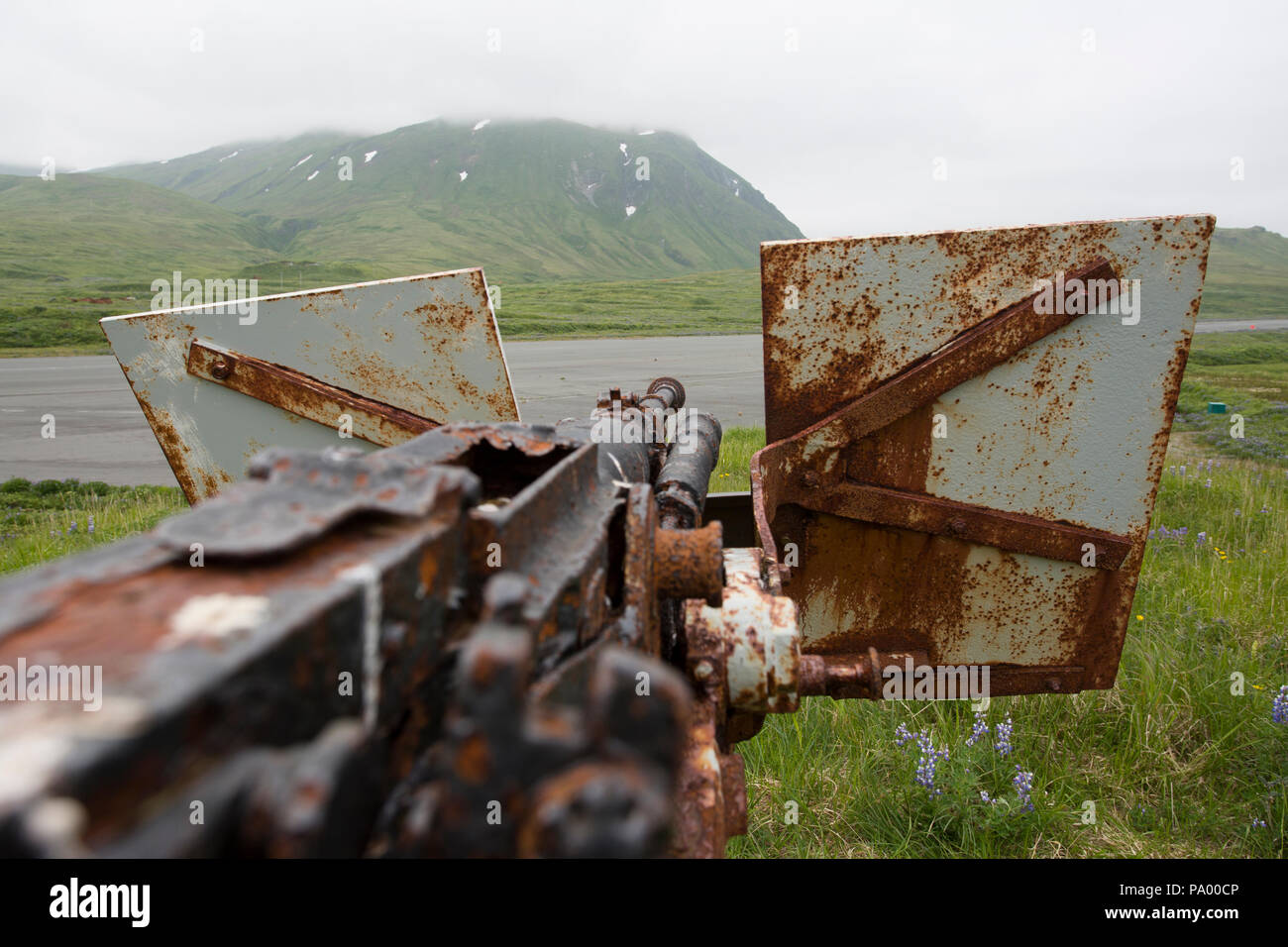 War monument, Attu Island, Aleutian Islands, Alaska Stock Photo