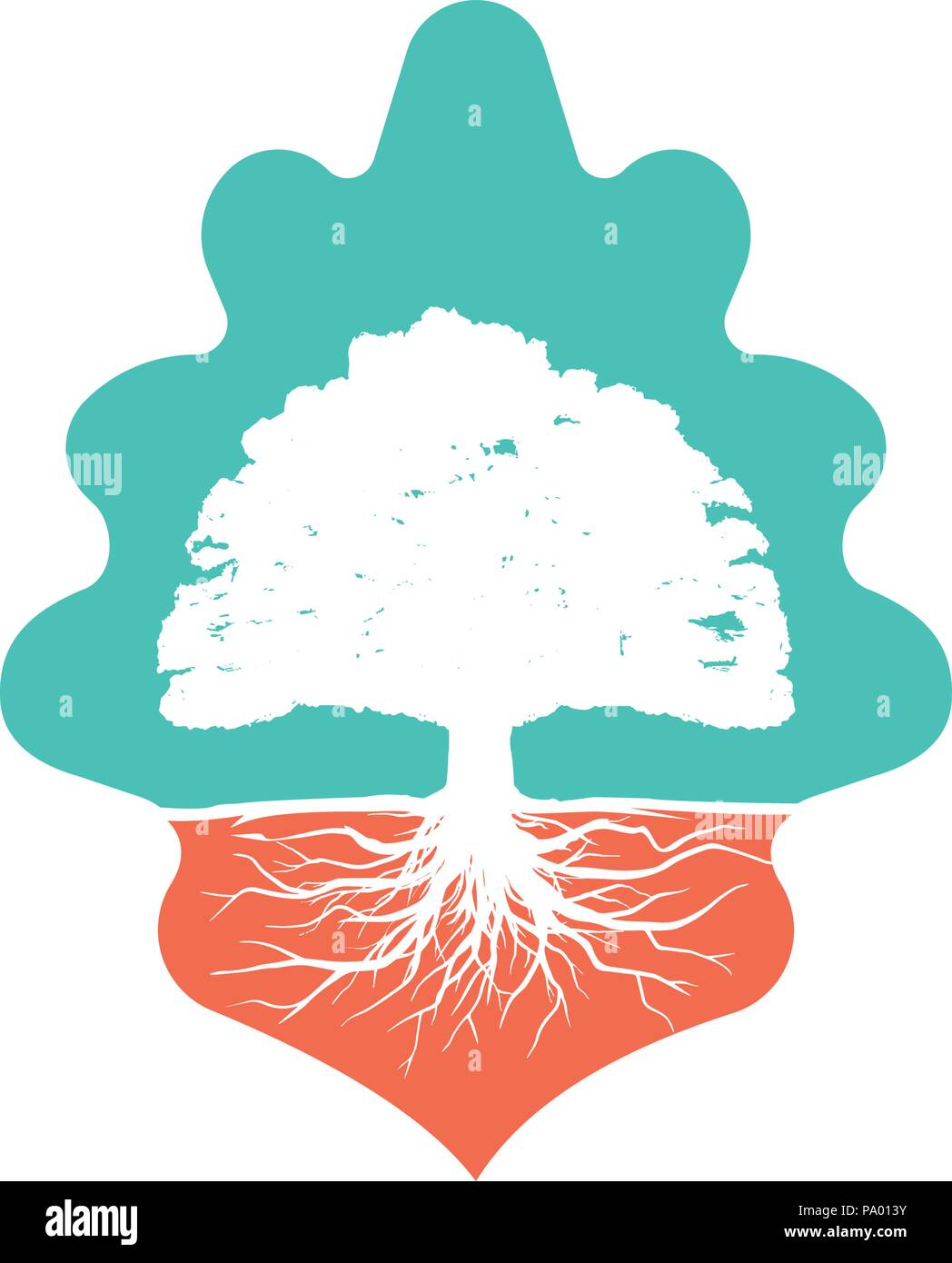 Oak Tree Leaf Nature Ecology Environmental Clean Symbol Stock Vector