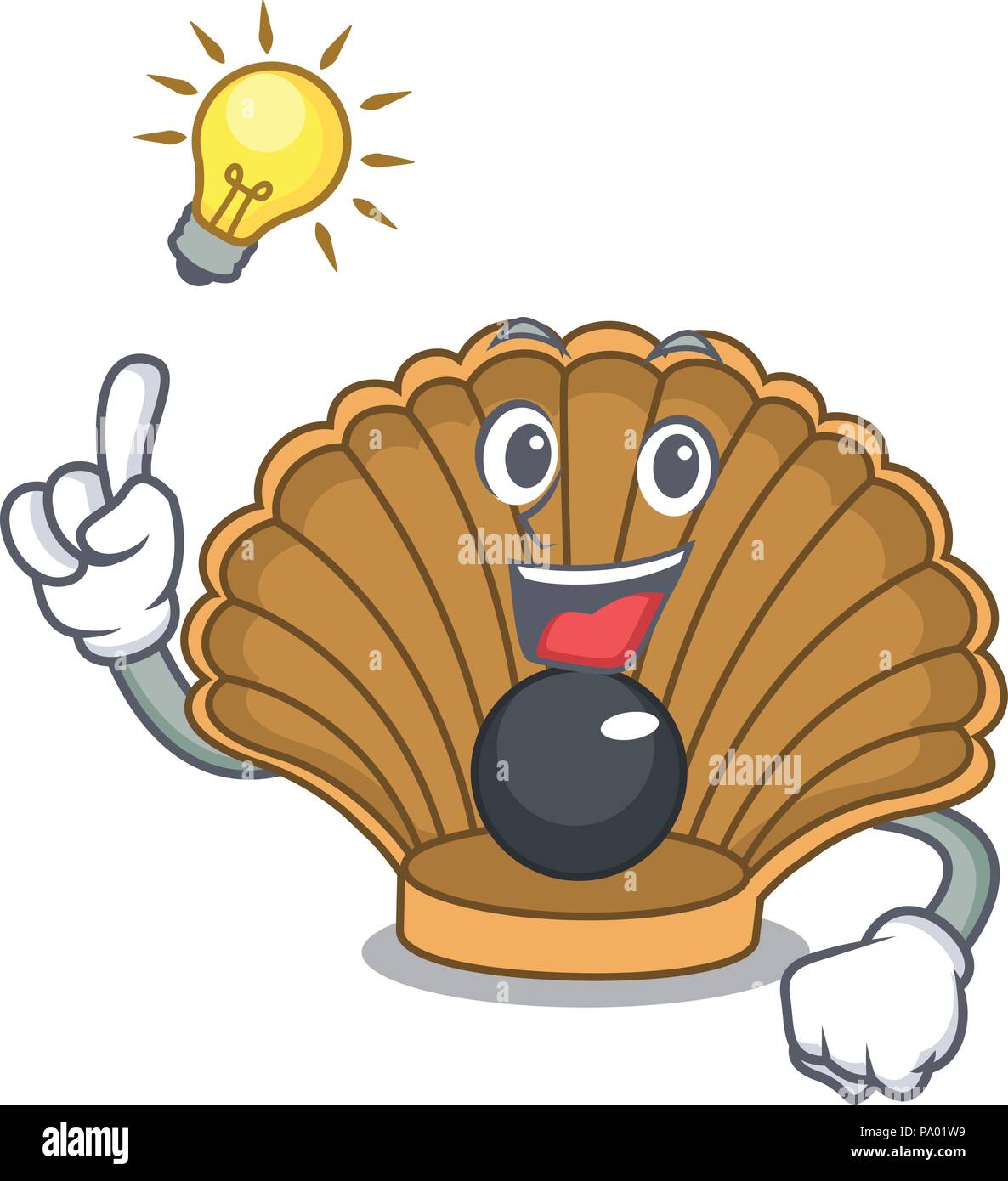 Have an idea shell with pearl mascot cartoon Stock Vector