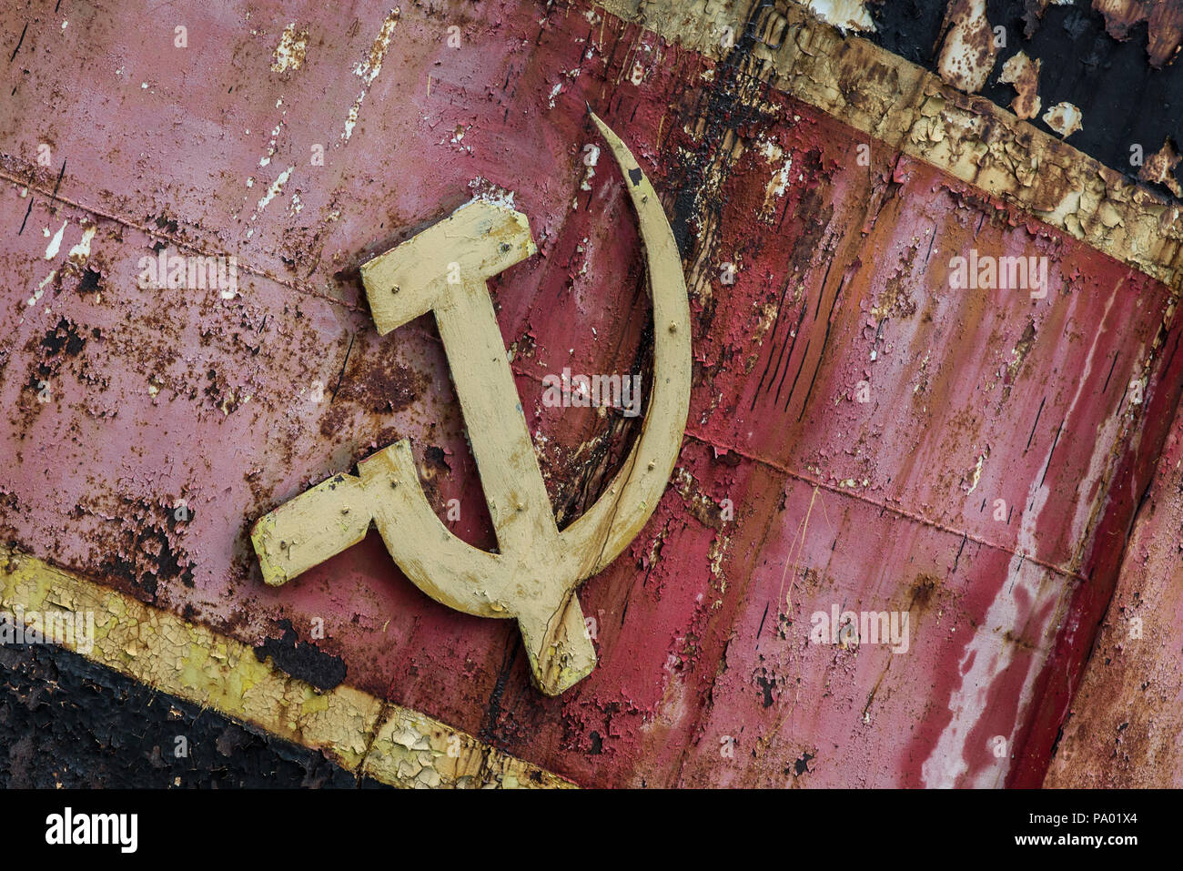 Russian Shipwreck in Lavrova Bay, Kamchatka Stock Photo