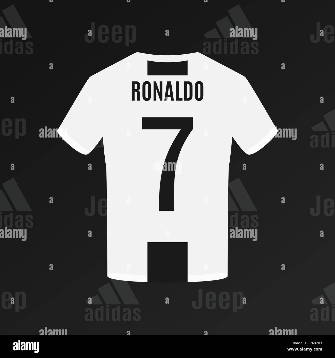 UKRAINE - CHERKASY JULY 17, 2018 Ronaldo's Juventus football t-shirt with number  7 Stock Photo - Alamy