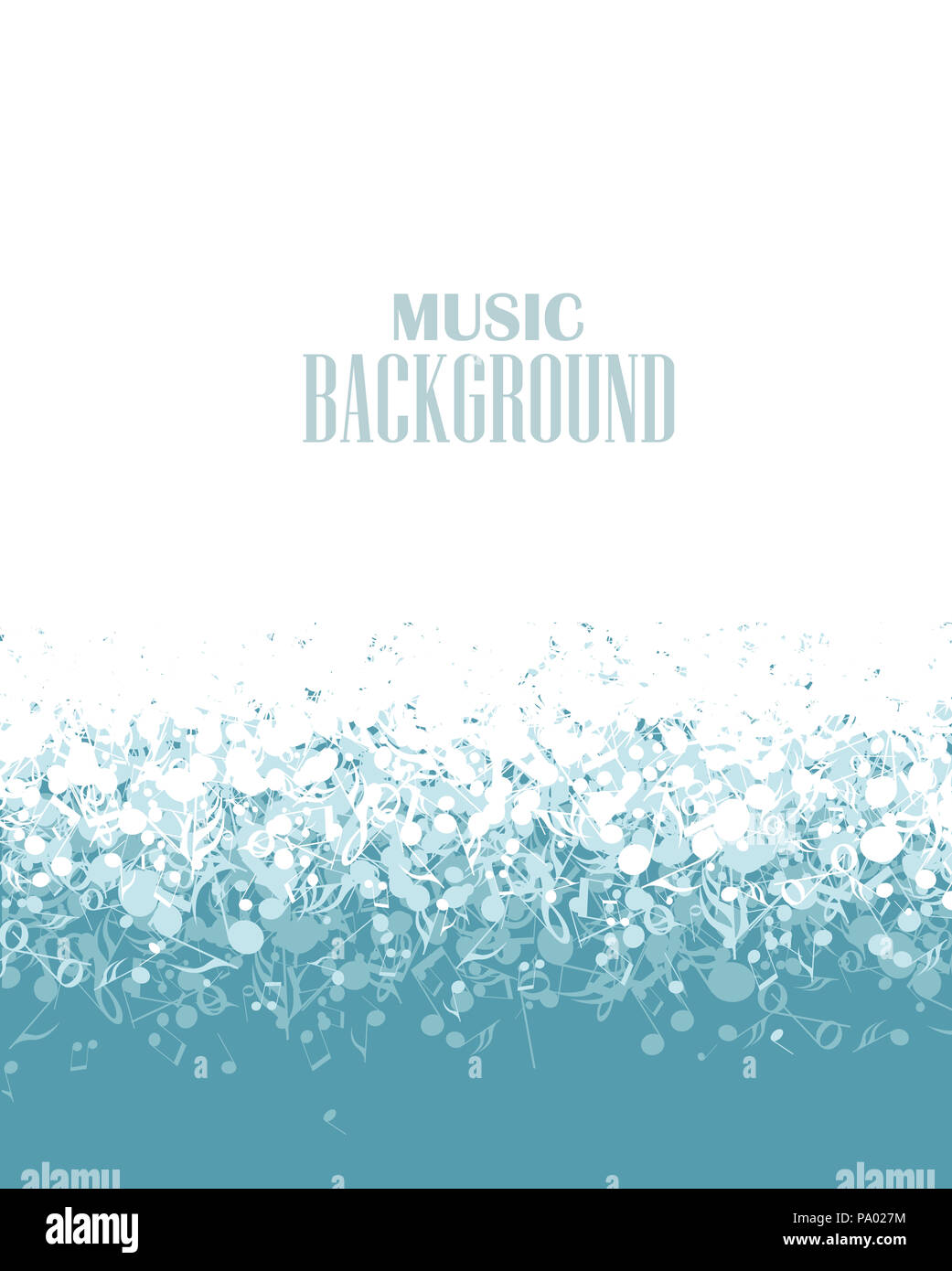 Vector musical blue background with notes Stock Photo - Alamy