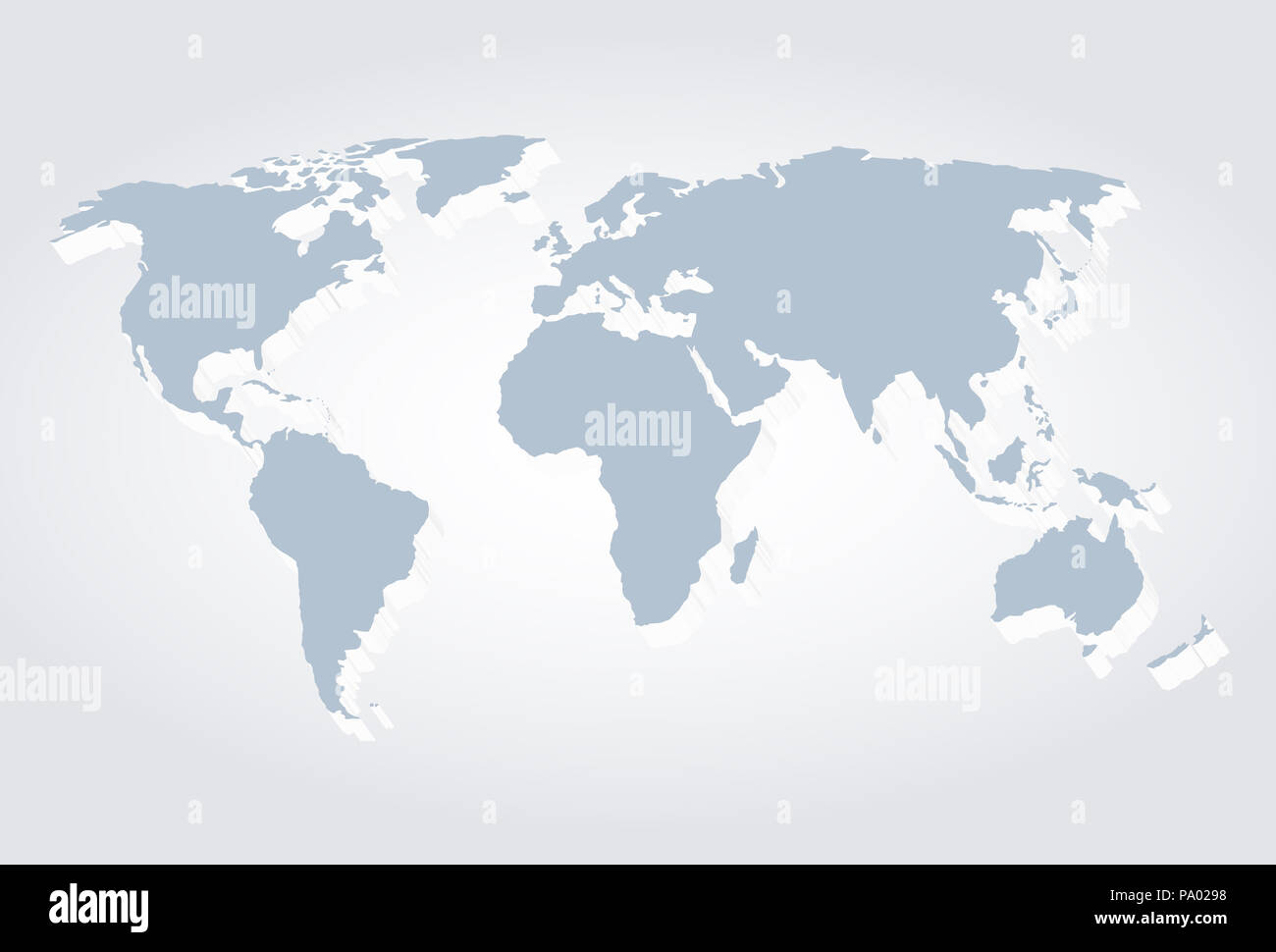 World Map 3d, vector illustration Stock Photo