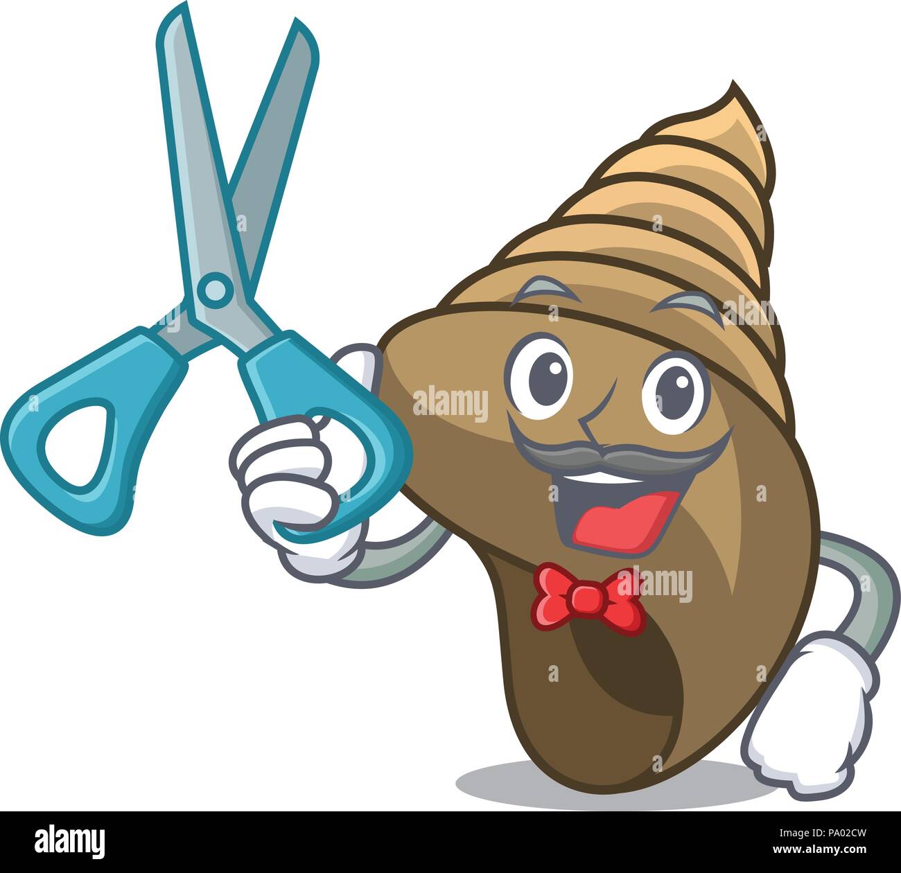 Barber spiral shell character cartoon Stock Vector Image & Art - Alamy