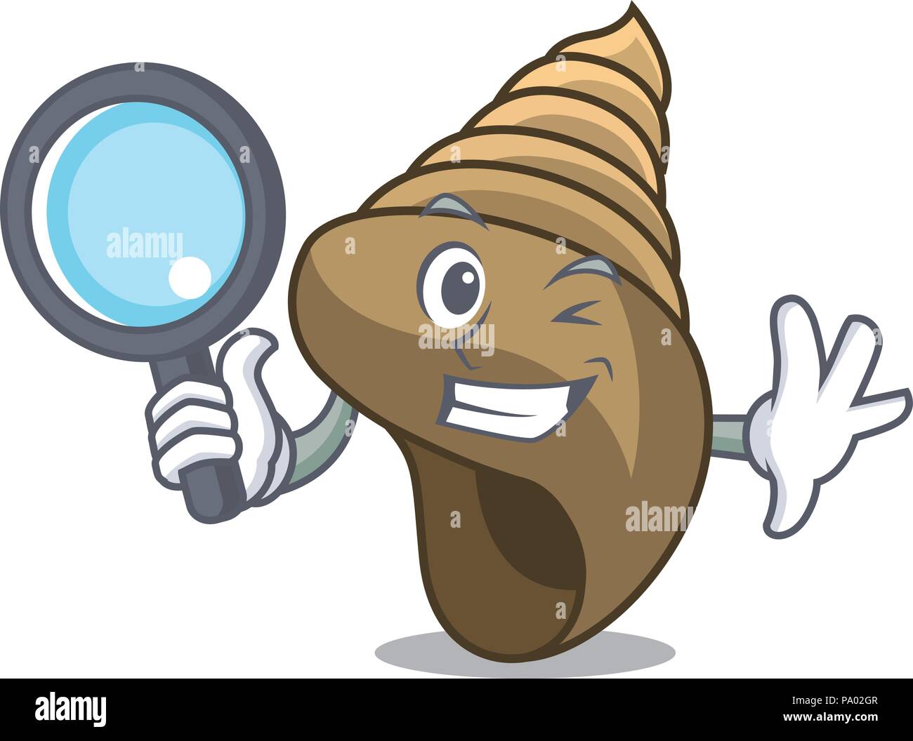 Detective spiral shell character cartoon Stock Vector Image & Art - Alamy
