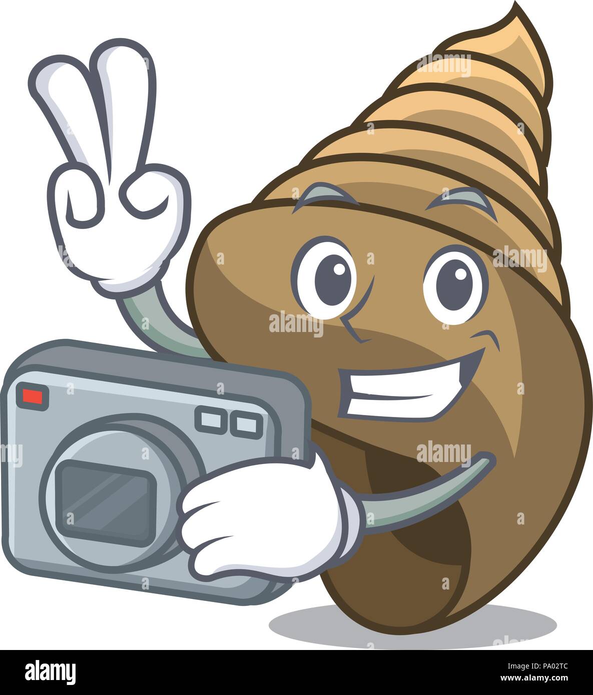 Shell Mascott Photographer spiral shell mascot cartoon Stock Vector Image & Art - Alamy