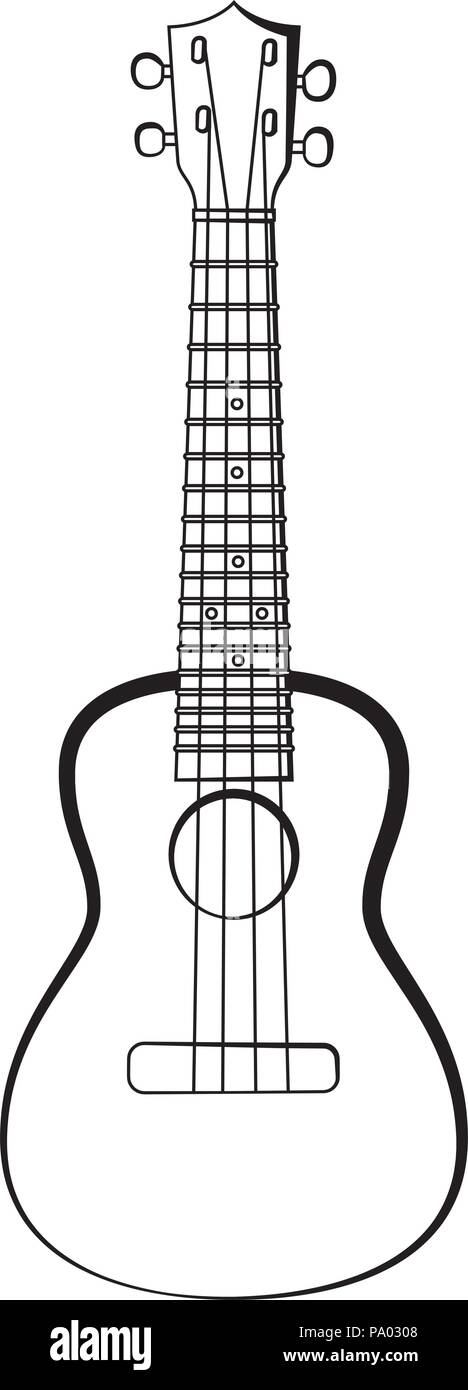 Concert Ukulele - Hawaiian string musical instrument Stock Vector