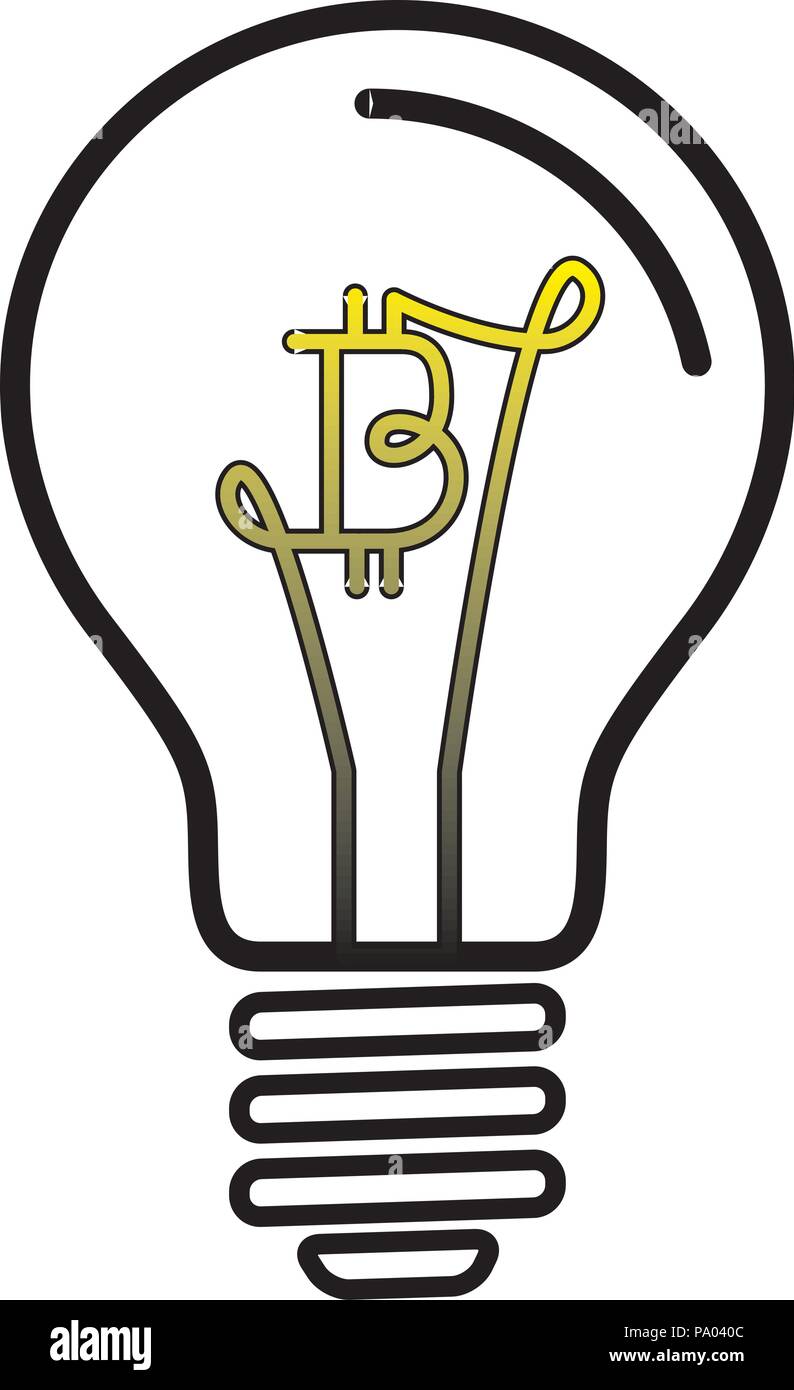 Light Bulb Lamp with Bitcoin currency symbol Stock Vector